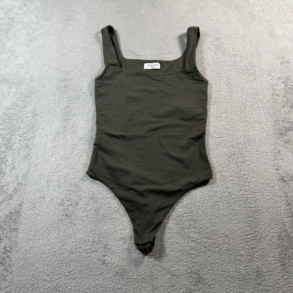 Aritzia Contour Pursue Squareneck Bodysuit Women XS Dark Olive